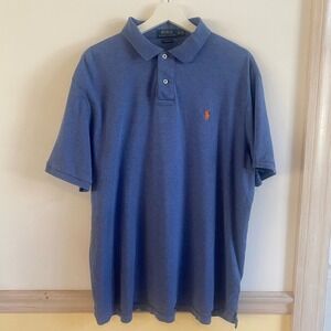 Polo Ralph Lauren Men's Classic Fit Blue Heathered‎ Polo Shirt XL